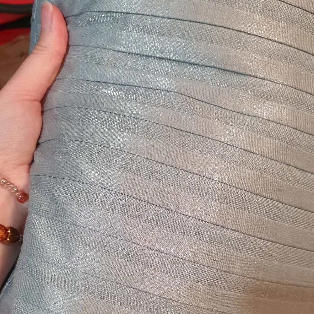 Blue Textured Feather Down Pillow for Cozy Comfort